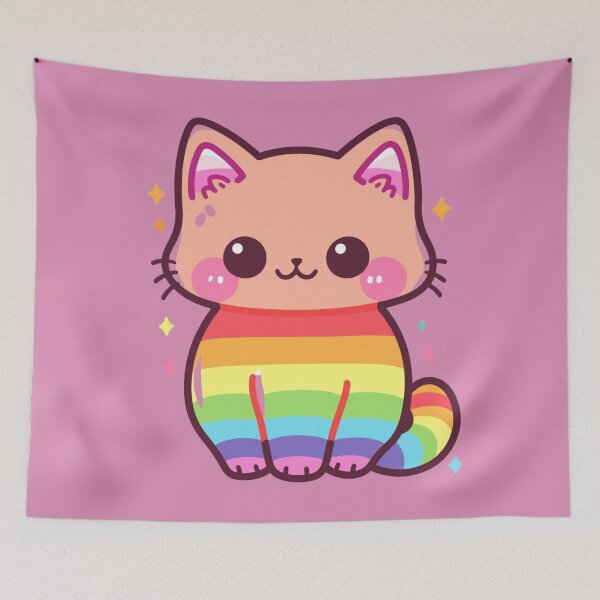 Item preview, Rainbow Cat #1 designed and sold by FoleleDesigns.