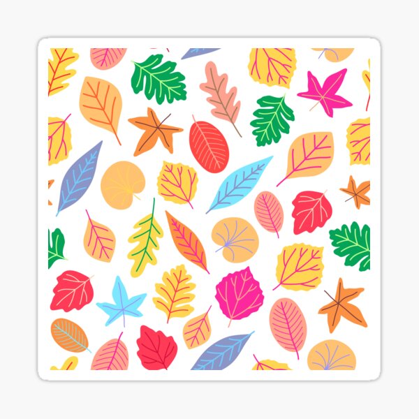 Item preview, Rainbow bright vibrant botanical leaves pattern designed and sold by Nicola-Rowe.