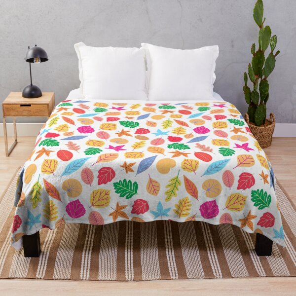 Item preview, Rainbow bright vibrant botanical leaves pattern designed and sold by Nicola-Rowe.