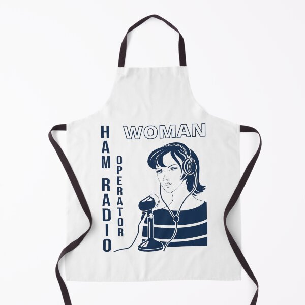 Item preview, Woman HAM Radio Operator gentian blue on white designed and sold by tuzlay.