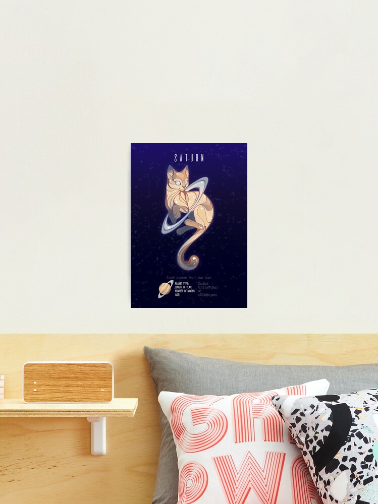 Thumbnail 2 of 3, Photographic Print, Saturn Cat Planet designed and sold by ChocolateRaisin.