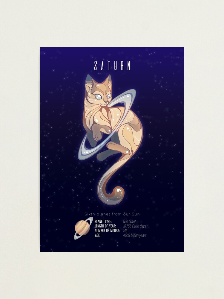 Thumbnail 1 of 3, Photographic Print, Saturn Cat Planet designed and sold by ChocolateRaisin.
