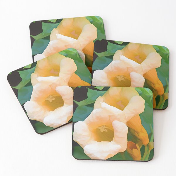 Item preview, Peach Trumpet Vine in Acrylic designed and sold by bertsworks300.
