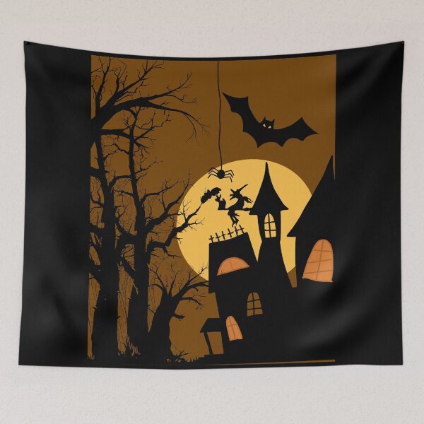 Item preview, Halloween forest with vampire and witch designed and sold by printpantherart.