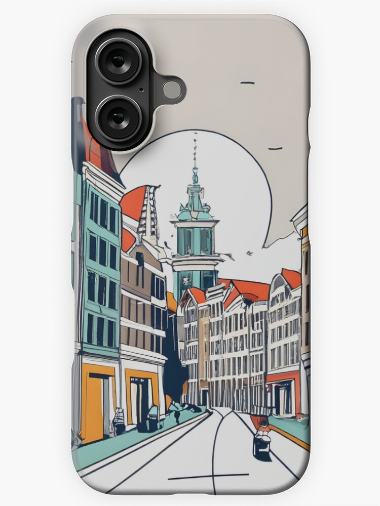 Thumbnail 1 of 4, iPhone Case, Amsterdam City Skyline Drawing designed and sold by Patricks-Art.