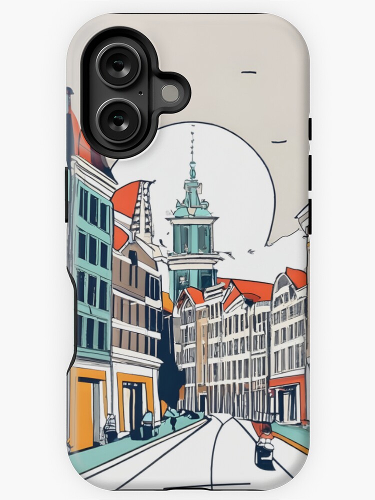 Thumbnail 1 of 4, iPhone Case, Amsterdam City Skyline Drawing designed and sold by Patricks-Art.