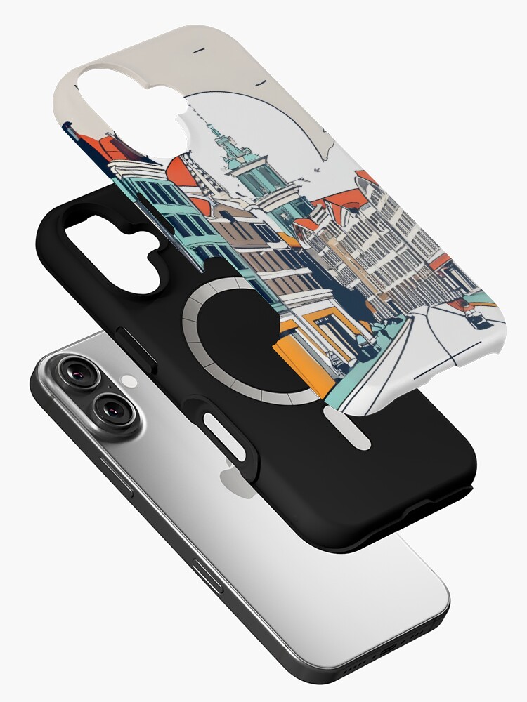 Thumbnail 2 of 4, iPhone Case, Amsterdam City Skyline Drawing designed and sold by Patricks-Art.