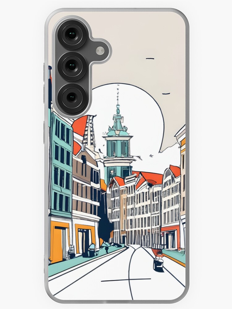 Thumbnail 1 of 4, Samsung Galaxy Phone Case, Amsterdam City Skyline Drawing designed and sold by Patricks-Art.