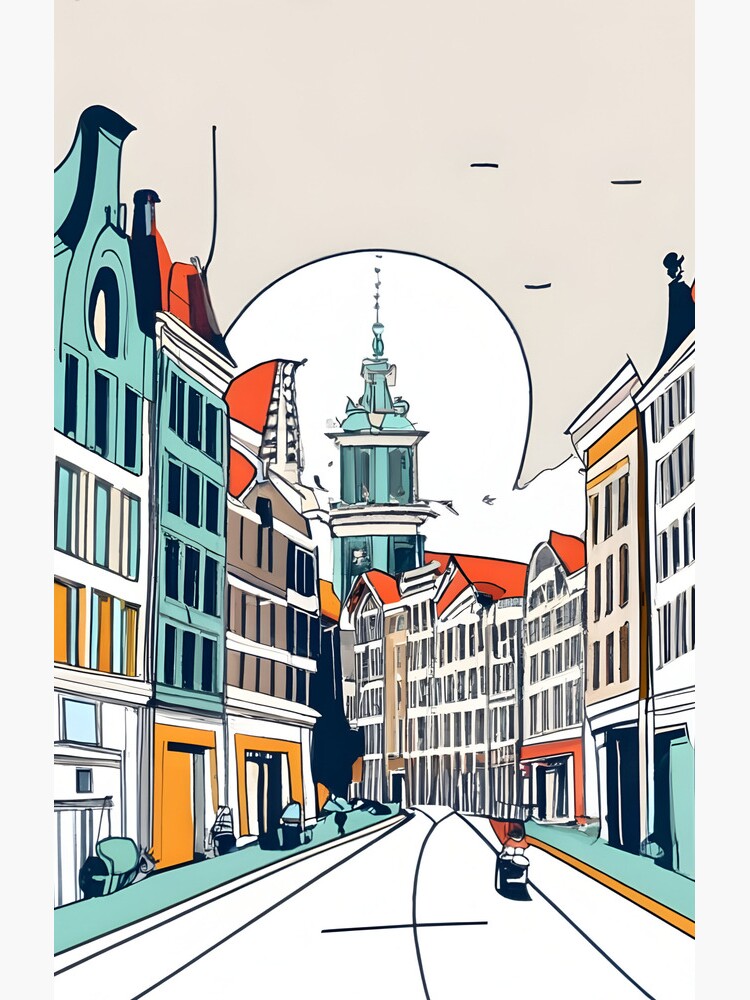 Thumbnail 4 of 4, Samsung Galaxy Phone Case, Amsterdam City Skyline Drawing designed and sold by Patricks-Art.