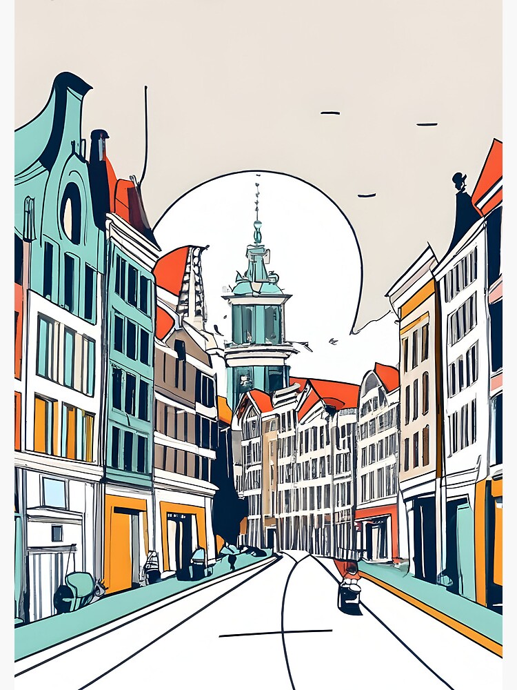 Thumbnail 3 of 3, Journal, Amsterdam City Skyline Drawing designed and sold by Patricks-Art.