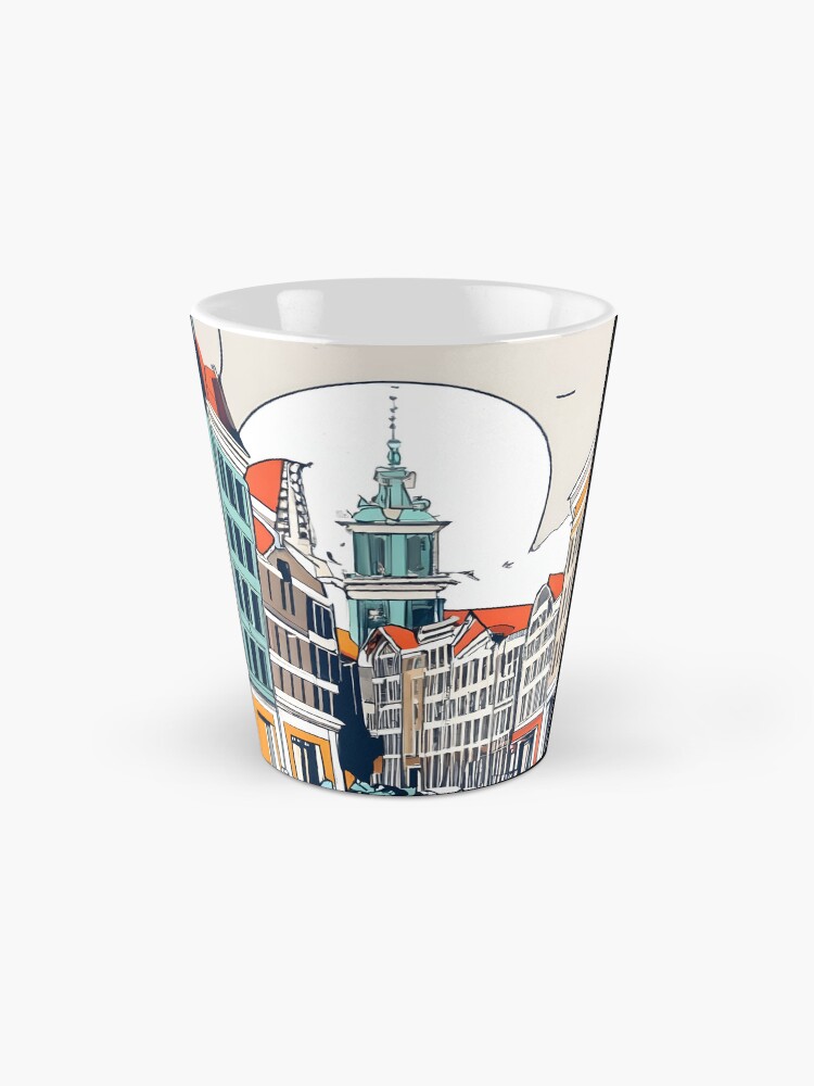 Thumbnail 2 of 4, Coffee Mug, Amsterdam City Skyline Drawing designed and sold by Patricks-Art.