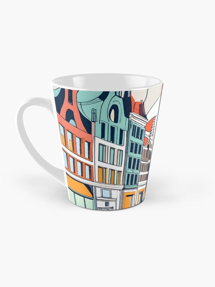 Thumbnail 3 of 4, Coffee Mug, Amsterdam City Skyline Drawing designed and sold by Patricks-Art.