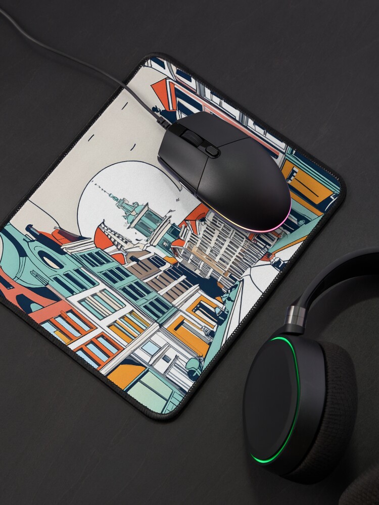 Thumbnail 4 of 5, Mouse Pad, Amsterdam City Skyline Drawing designed and sold by Patricks-Art.
