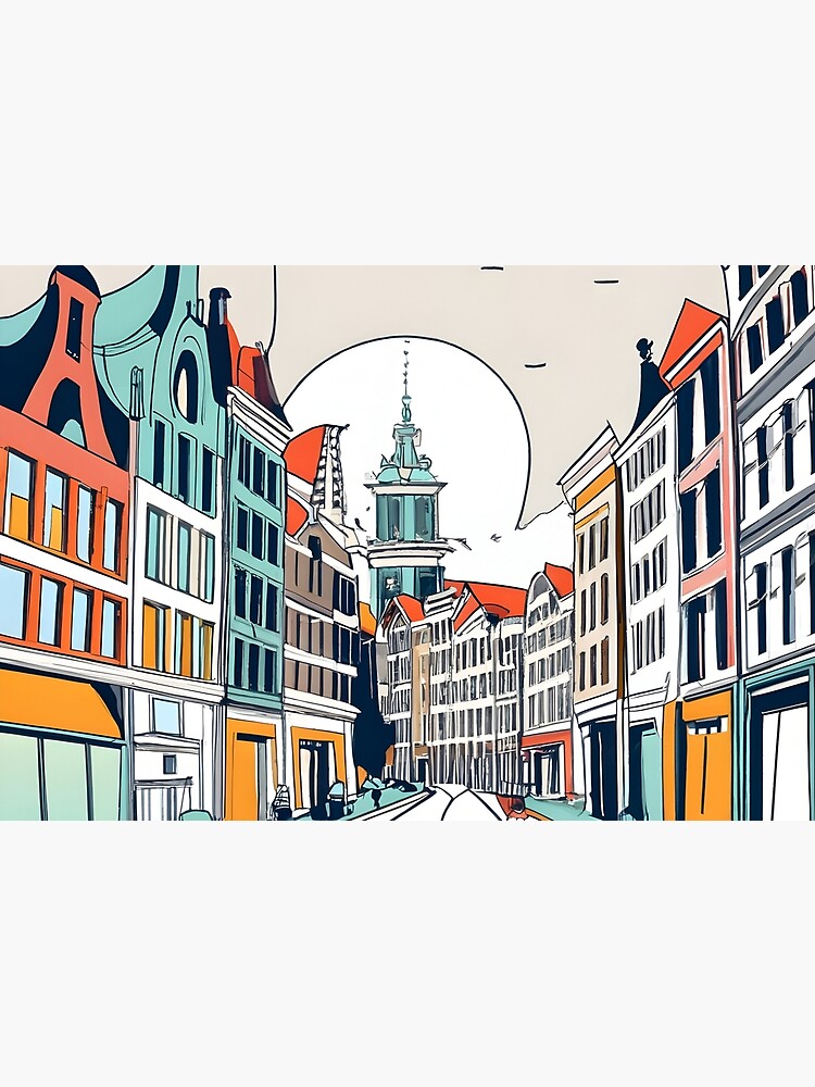 Thumbnail 3 of 3, Journal, Amsterdam City Skyline Drawing designed and sold by Patricks-Art.