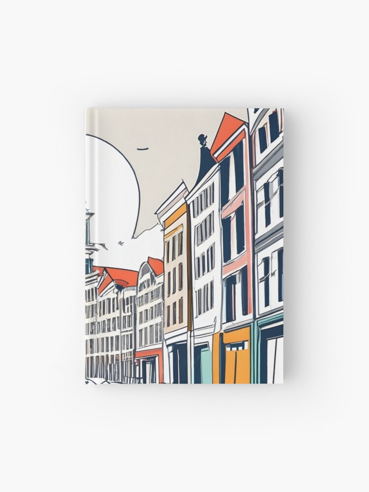 Thumbnail 1 of 3, Journal, Amsterdam City Skyline Drawing designed and sold by Patricks-Art.