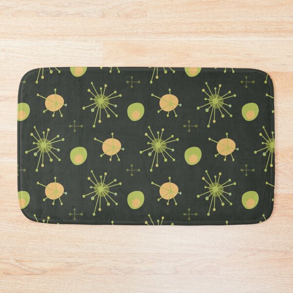Item preview, Atomic Mid Century Starburst Pattern Green Orange designed and sold by trdstudio.