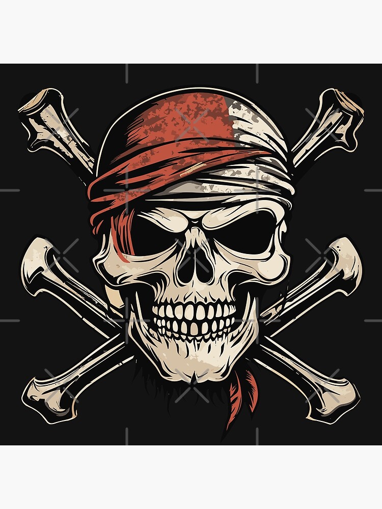 Poster for Sale mit Karibischer Piraten-Totenkopf mit gekreuzter Knochen  Cooles Piraten-Logo von Cawaiico