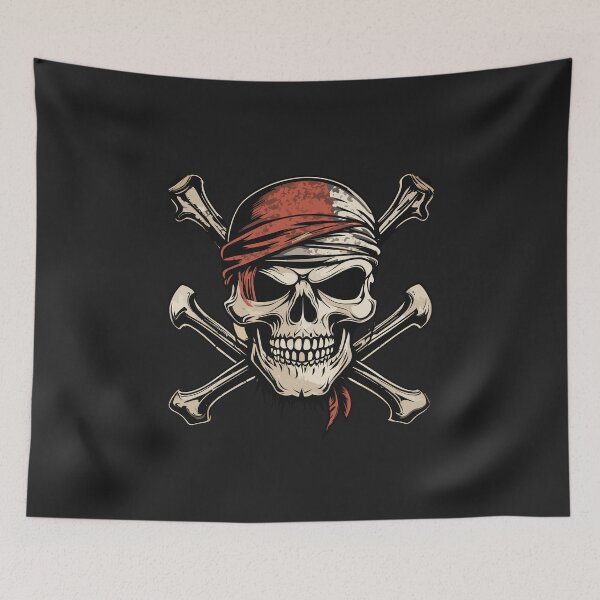 Item preview, Caribbean Pirate Skull and Crossbones Cool Pirate Logo designed and sold by Cawaiico.