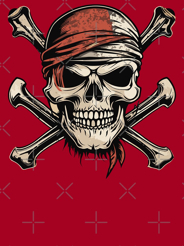 Caribbean Pirate Skull and Crossbones Cool Pirate Logo