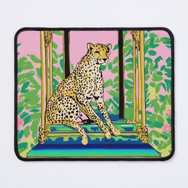 Item preview, Preppy cheetah in a pagoda bed designed and sold by SophieClimaArt.
