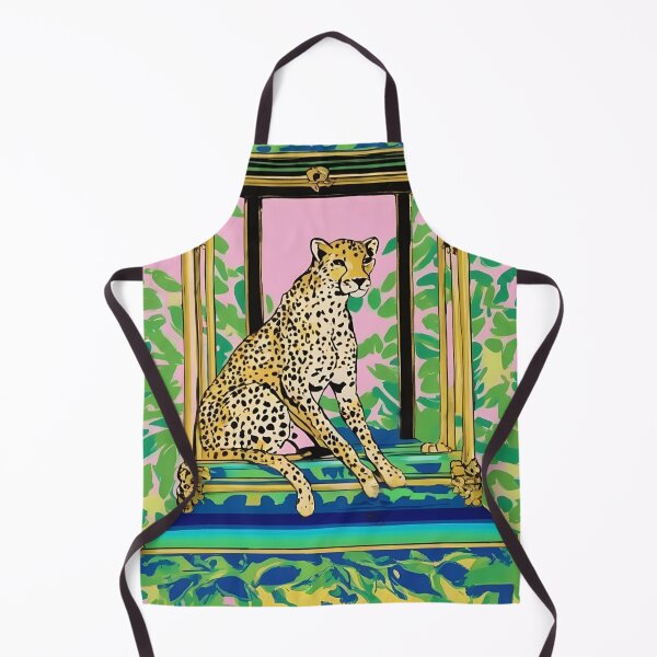 Item preview, Preppy cheetah in a pagoda bed designed and sold by SophieClimaArt.