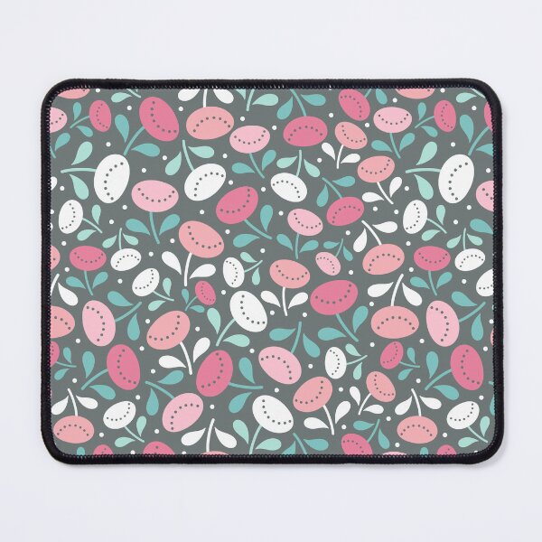 Item preview, Pink green grey white botanical flower floral pattern designed and sold by Nicola-Rowe.