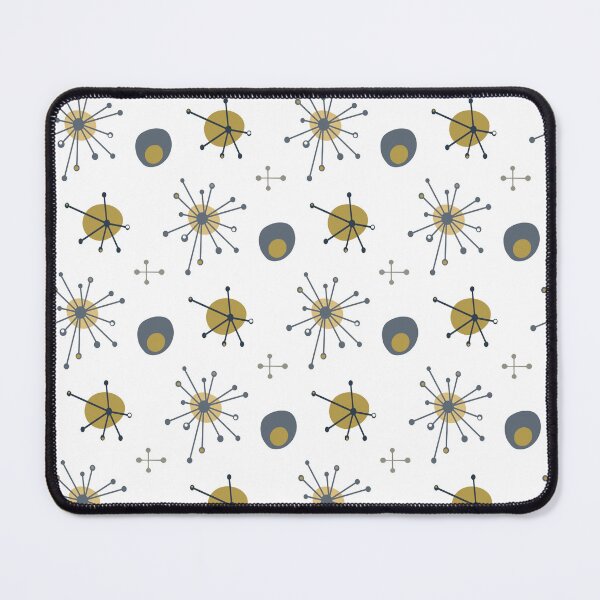 Item preview, Atomic Mid Century Starburst Pattern Navy Mustard Grey designed and sold by trdstudio.