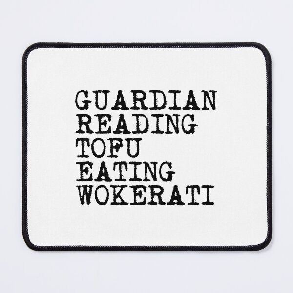 Item preview, Guardian Reading Tofu Eating Wokerati designed and sold by GraphiGroove.