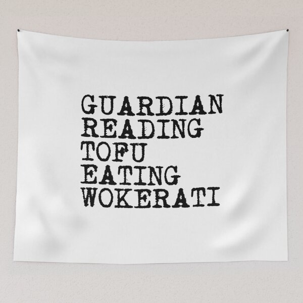 Item preview, Guardian Reading Tofu Eating Wokerati designed and sold by GraphiGroove.