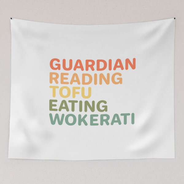 Item preview, Guardian Reading Tofu Eating Wokerati designed and sold by GraphiGroove.