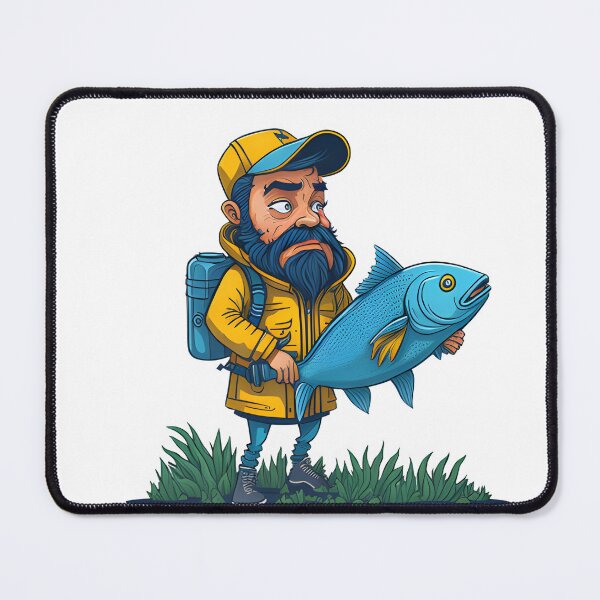 Item preview, Angler Poses with His Prize Catch designed and sold by ratchawoot.