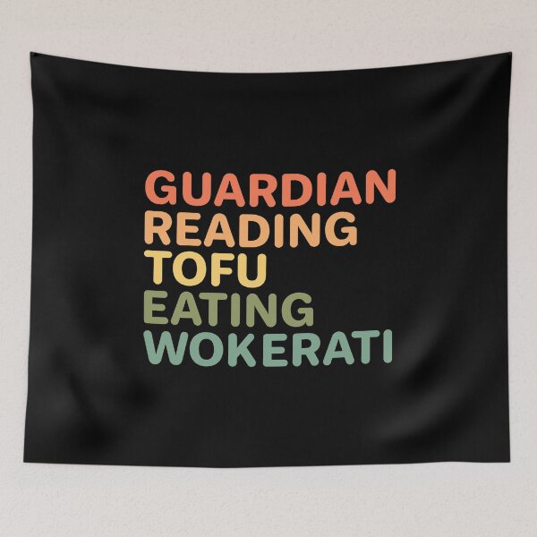 Item preview, Guardian Reading Tofu Eating Wokerati designed and sold by GraphiGroove.