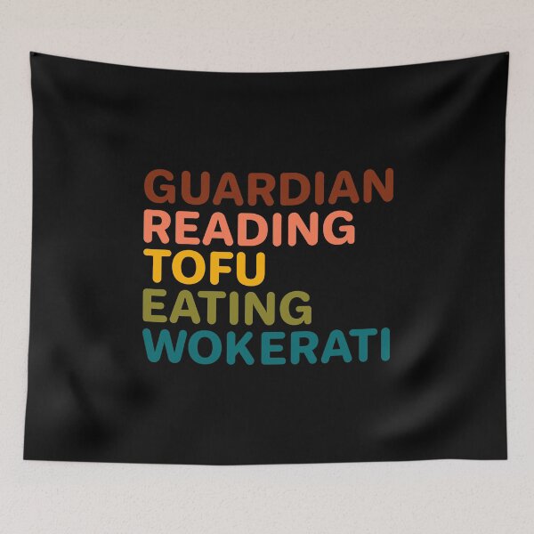 Item preview, Guardian Reading Tofu Eating Wokerati designed and sold by GraphiGroove.