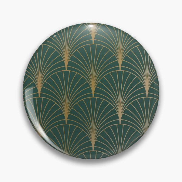 Item preview, Art Deco Scalloped Pattern - Forest Green & Metallic Gold designed and sold by Nandala.