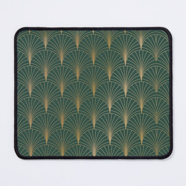 Item preview, Art Deco Scalloped Pattern - Forest Green & Metallic Gold designed and sold by Nandala.