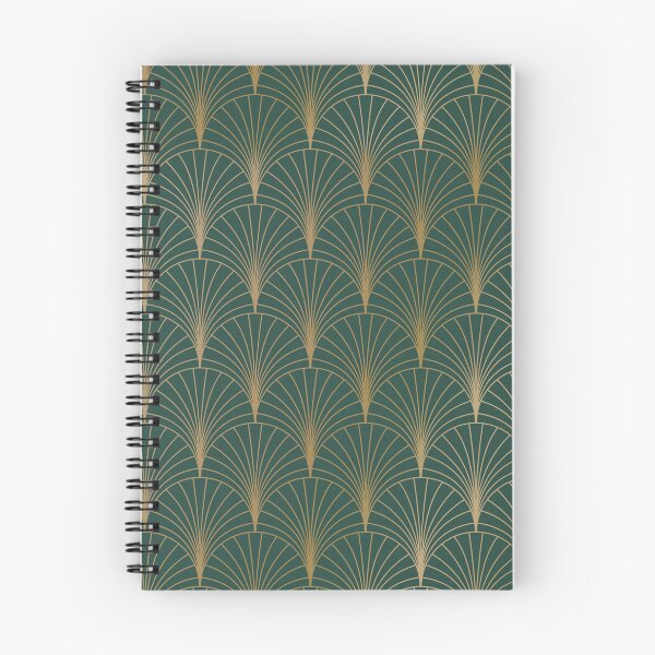 Item preview, Art Deco Scalloped Pattern - Forest Green & Metallic Gold designed and sold by Nandala.