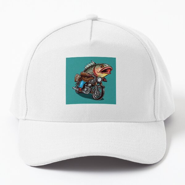 Fish Riding Motorbike Cap for Sale by rgrayling