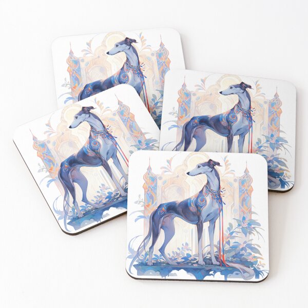 Item preview, Stylized greyhound, life in blue designed and sold by aghnadarragh.