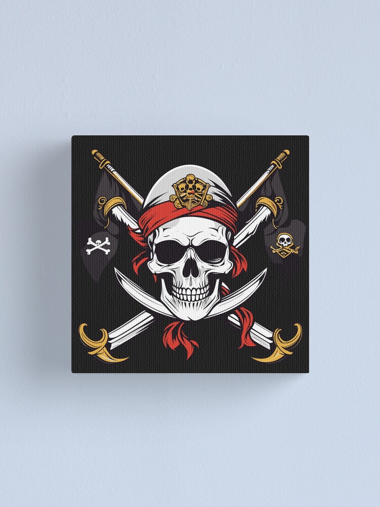 Skull Crossed Swords Flag - Reflective Sticker at Sticker Shoppe