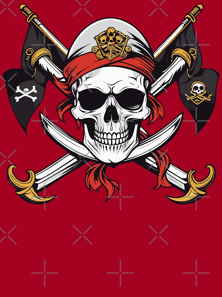 Skull Crossed Swords Flag - Reflective Sticker at Sticker Shoppe