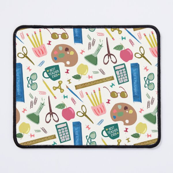Item preview, Cute School Supplies: Science, Math, Art, and Reading - red teal mustard yellow designed and sold by Ingrid Poole.