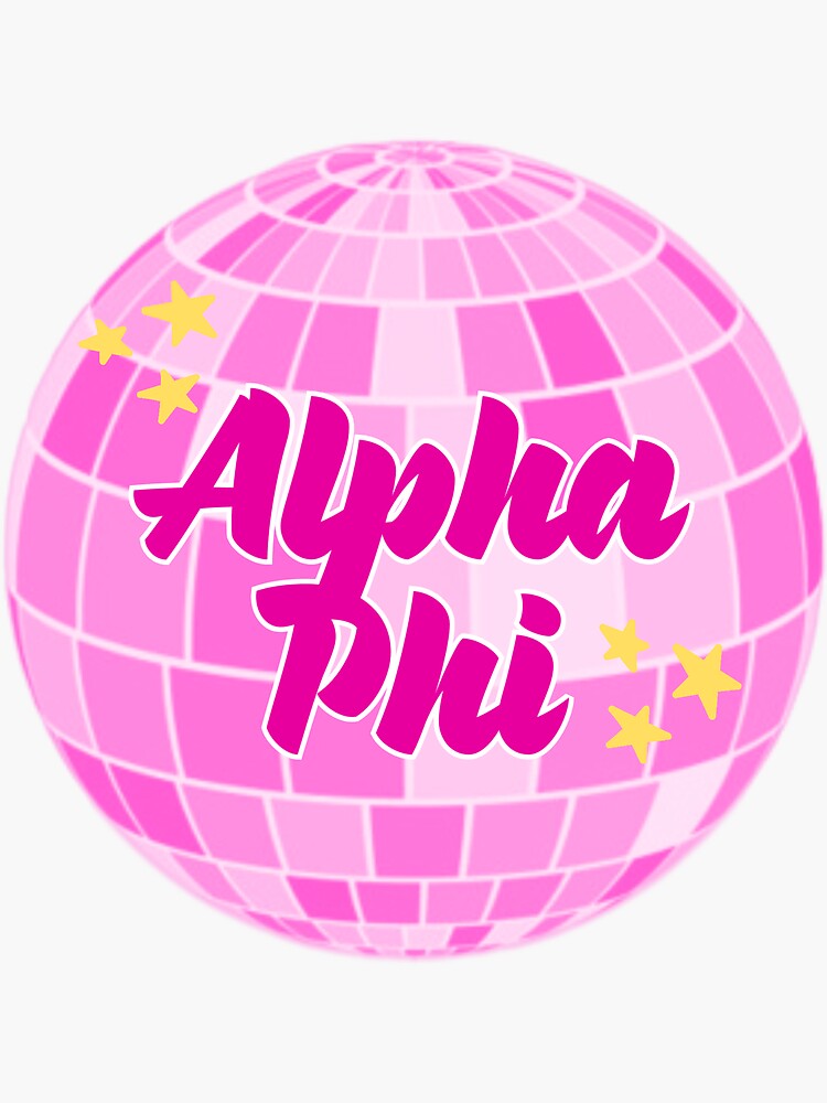 Alpha Phi Pink With White Border Letter Sticker 