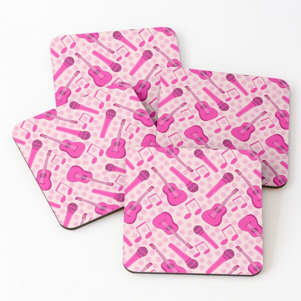 Item preview, Pink Music Pattern | Guitars and Microphones designed and sold by Lindsay Marie Patterns.