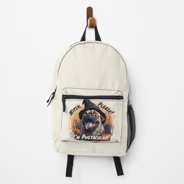 Item preview, Witchy Pug with Pumpkins designed and sold by TheQuietDesign.