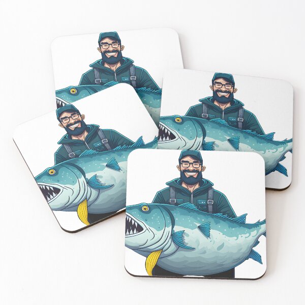 Item preview, Angler Poses with His Prize Catch designed and sold by ratchawoot.