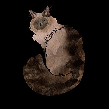 Artwork thumbnail, Balinese Cat - Watercolor - Cat lovers gifts by FelineEmporium