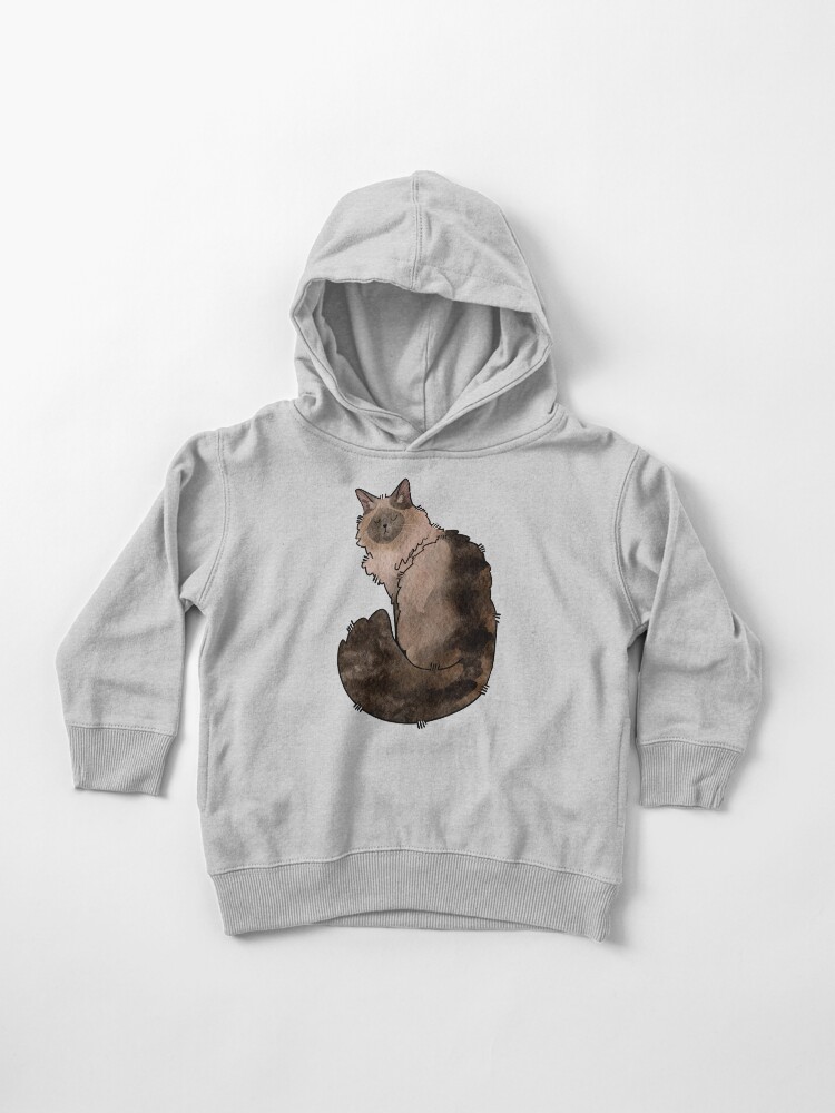 Thumbnail 1 of 5, Toddler Pullover Hoodie, Balinese Cat - Watercolor - Cat lovers gifts designed and sold by FelineEmporium.