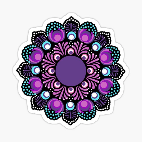 Purple Passions Dot Mandala Sticker