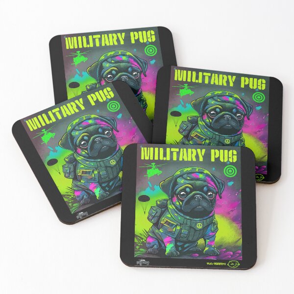 Item preview, Pug in the Military 12 designed and sold by RedBluffTraders.