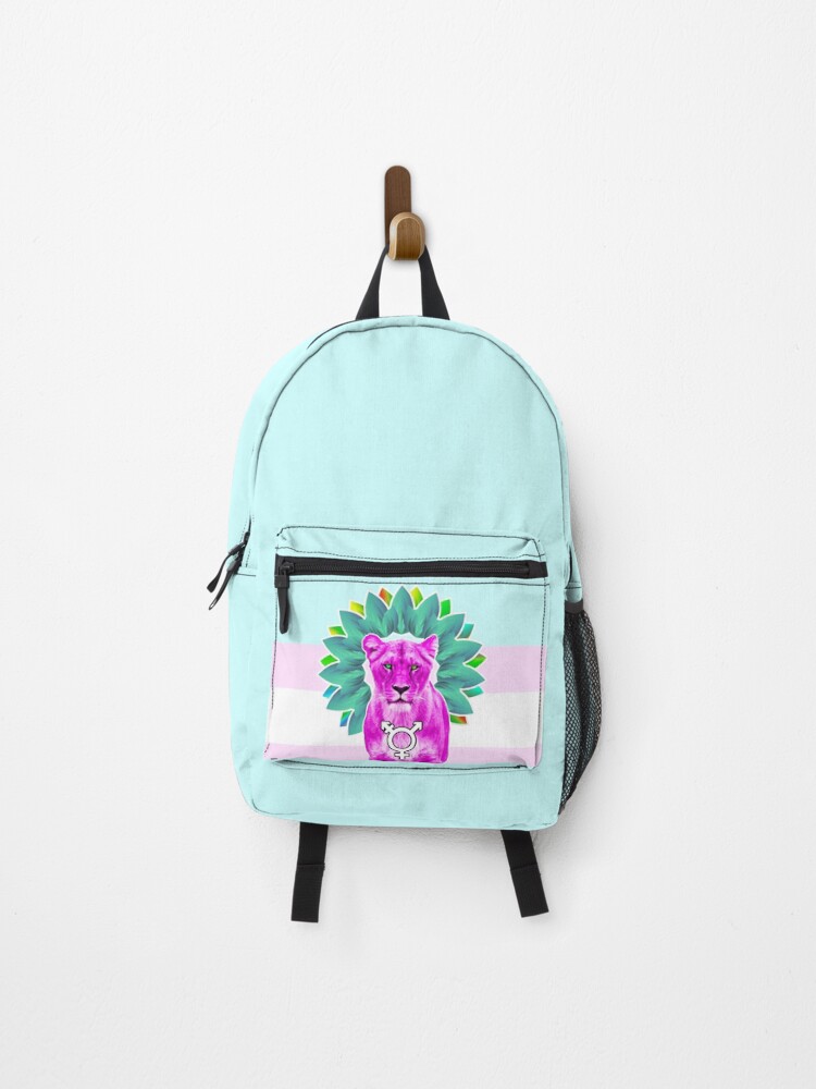 Thumbnail 1 of 3, Backpack, Trans Rights FTM Lion -Trans Rights Are Human Rights ! designed and sold by bubastisarts.
